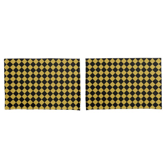 Metallic Gold and Bold Black Chevron Pattern (Frente - conjunto)