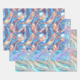Metallic Holographic Pattern Blue Purple Girly