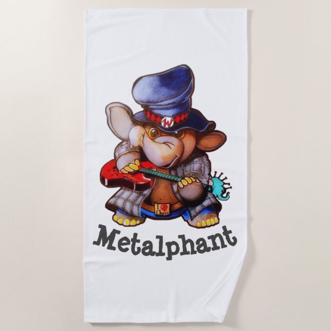 Metalphant com a toalha de praia da guitarra - (Frente)