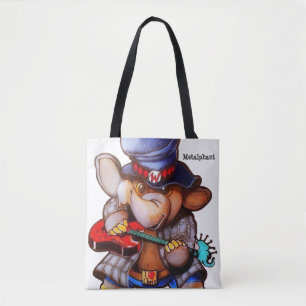 Metalphant com o bolsa da guitarra ou o saco do