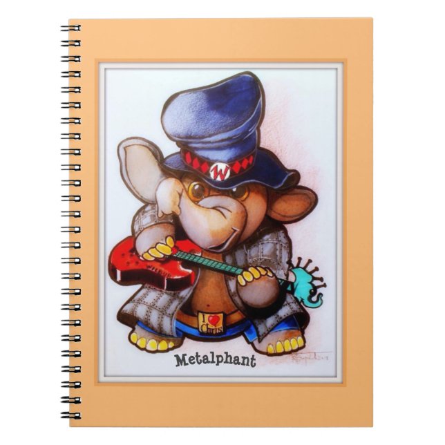 Metalphant com o caderno espiral da arte da (Frente)
