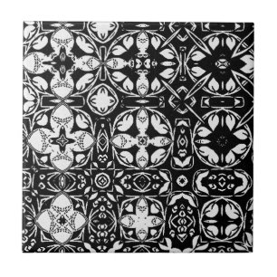 Metamorfose Medalhão Padrão Preto e Branco