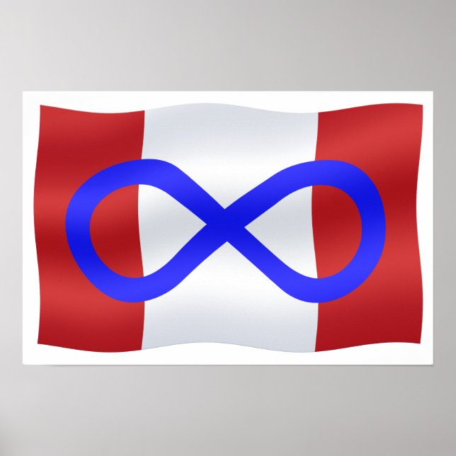 Metis Flag Poster Metis Canada Flag Souvenir Impre (Frente)