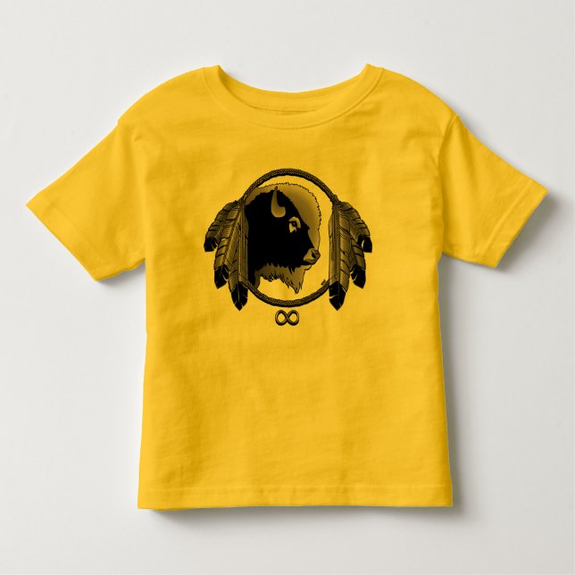 Metis Toddler Mostra Camisa Nativa De Arte Selvage (Frente)