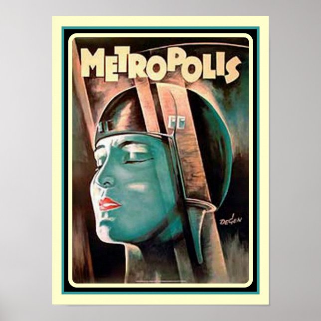 "Metropolis" Art Deco Poster (Frente)