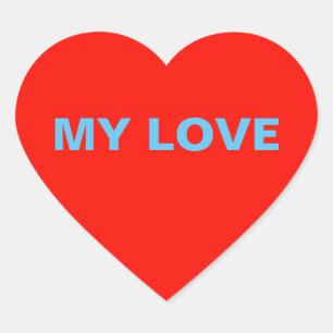 Meu Adorável Adesivo de Coração Vermelha