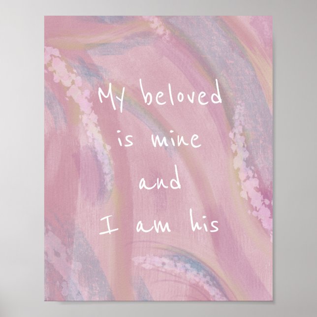 Meu Amado Boho Watercolor Poster cristão (Frente)