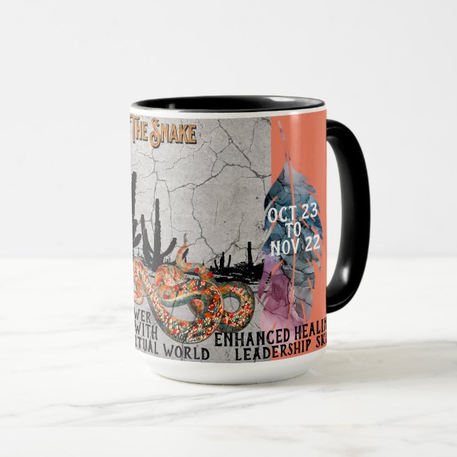 "Meu Animal Espiritual" Caneca de Café da Cobra (Frente Esquerda)