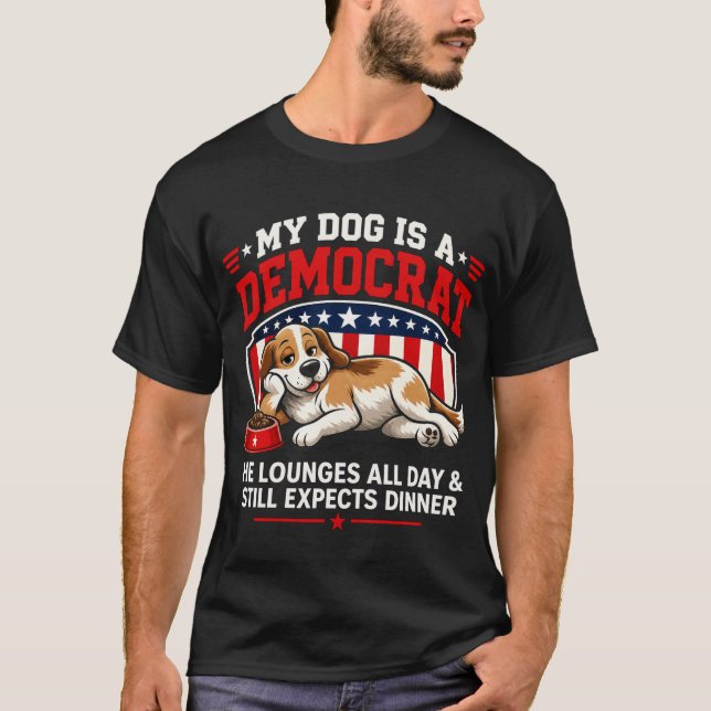 Meu Cachorro é um Democrata Camisa de Cachorro Eng (Frente)