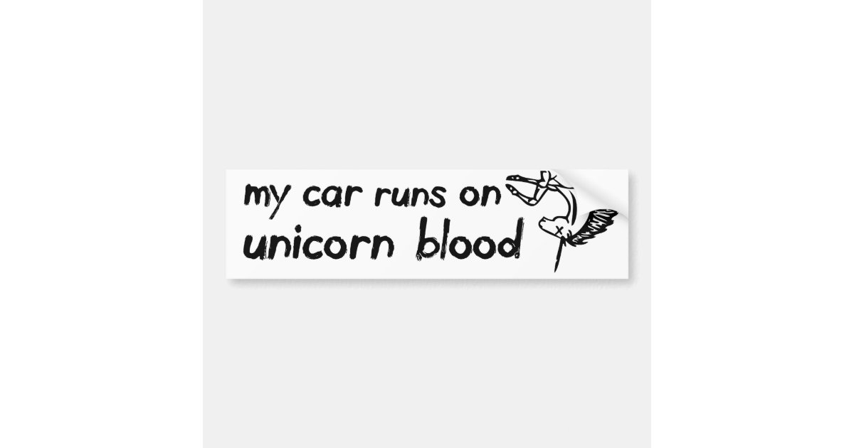 Meu carro funciona no sangue do unicórnio adesivo para carro Zazzle Adesivo De Unha Da Minnie Infantil ~ Meu carro funciona no sangue do unicórnio adesivo para carro Zazzle