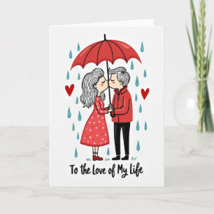 Meu Cartão de Beijo de Chuva Romântico