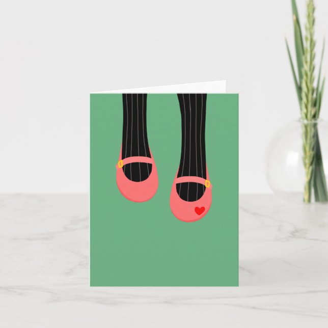 Meu Cartão de Saudação de calçados Rosa (Frente)