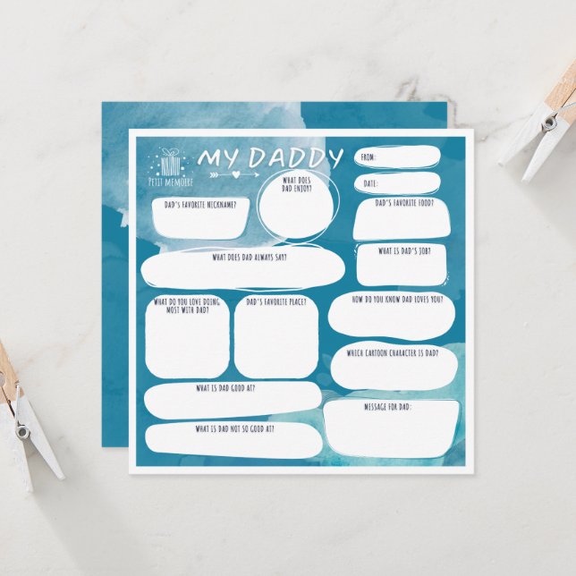 Meu cartão de saudação personalizado do papai (Frente/Verso In Situ)