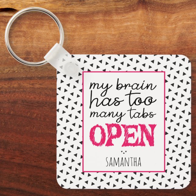 Meu Cérebro Tem Muitas Guias Abertas Chaveiro (Frente)