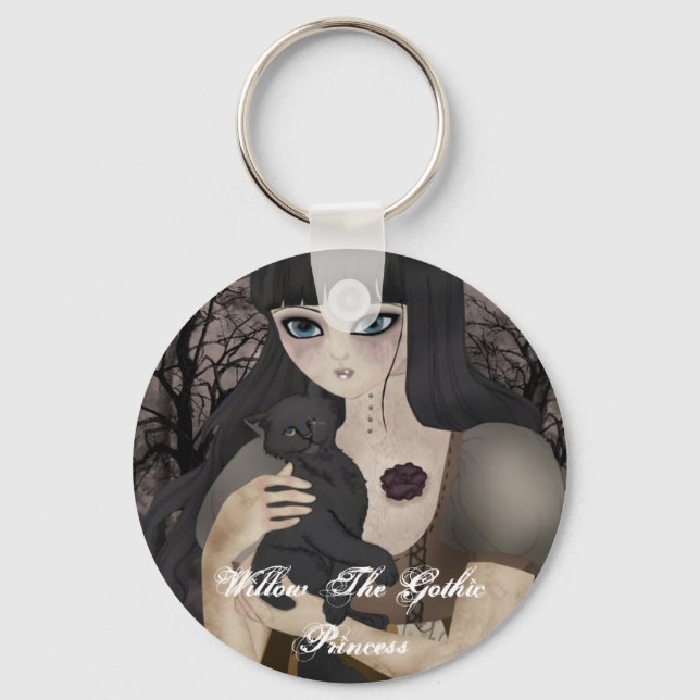 Meu Chaveiro de Felino Negro de Um Olho (Frente)