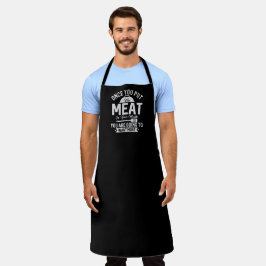 Meu Churrasco de Carne Grande Apron Preto