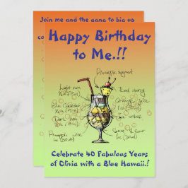 Meu Convite de aniversário Azul do Havaí