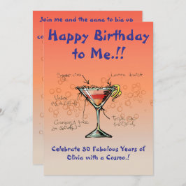 Meu Convite de aniversário Cosmopolita