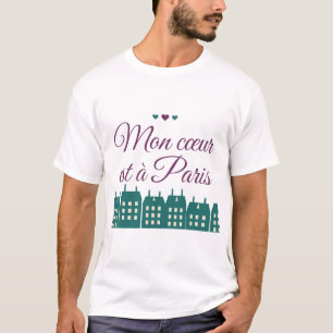 Meu Coração Está em Paris Camiseta Mon Coeur Est a