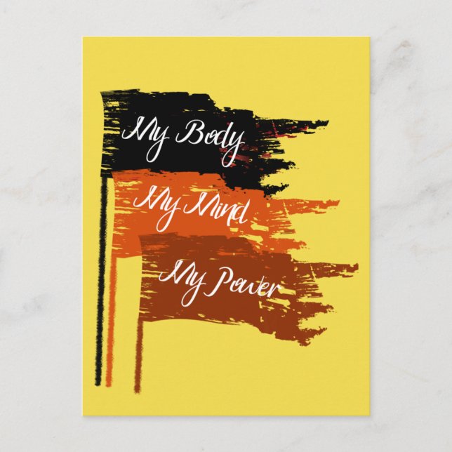 Meu corpo Meu cartão postal de direitos femininos (Frente)