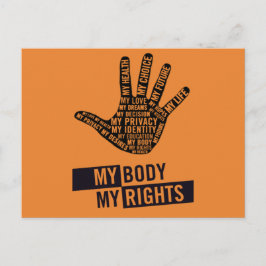 Meu corpo Meu cartão postal de direitos femininos