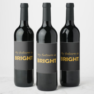 Meu Futuro É Etiqueta De Vinho Brilhante - Inspira
