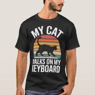 Meu Gato Anda No Meu Teclado Camisetas Engraçada