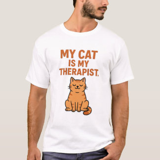 Meu Gato é o meu Terapista - Engraçada Camiseta do