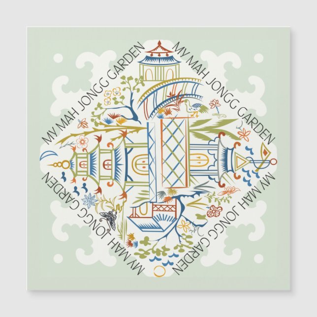 Meu Jardim de Mah Jongg Cartão Magnético (Frente)