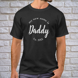Meu novo nome é Pai Novo papai na camiseta Black E