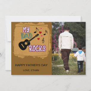 Meu Pai Rocks - Cartão com fotos Dia de os pais