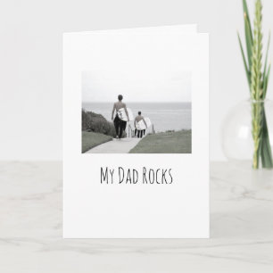 MEU PAI ROCKS Cartão com fotos moderno DIA DE OS P