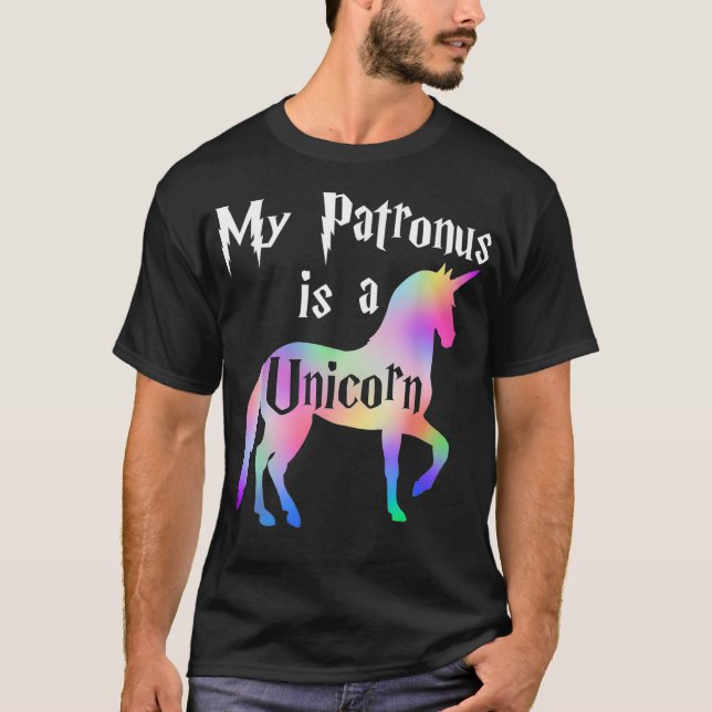 Meu Patronus É Uma Camisa Do Unicórnio Cute Engraç (Frente)