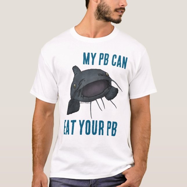“MEU PEIXE PODE COMER O SEU PEIXE” Camisa de bagre (Frente)
