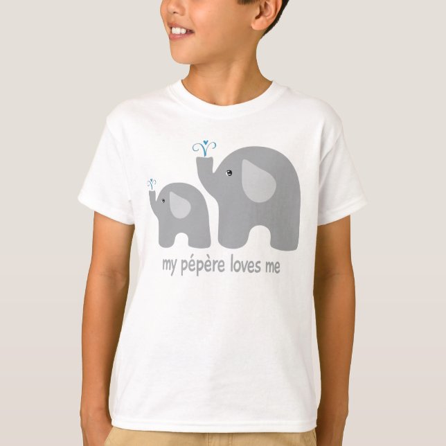 Meu Pépère me ama - Camisa elefante para crianças (Frente)