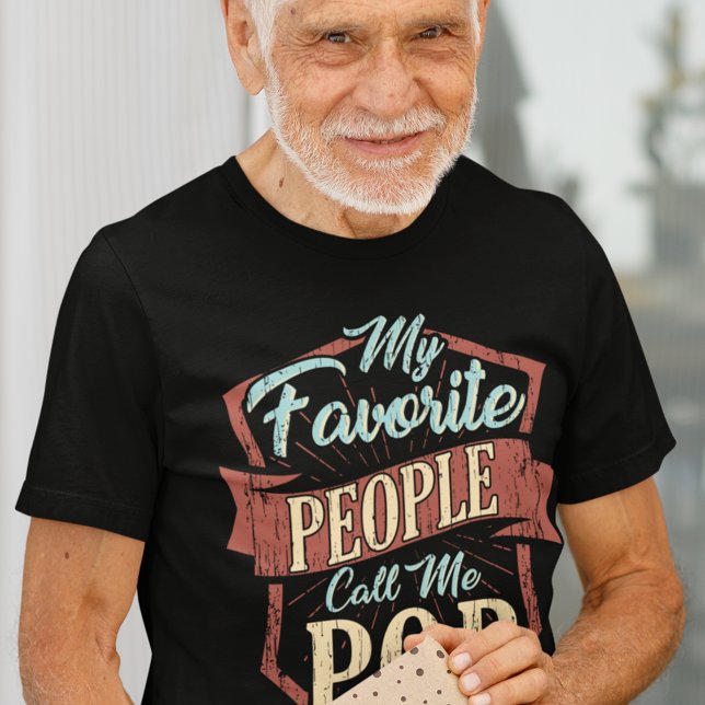 Meu Pessoas Favorito Me Chame De Dia de os pais Po (Cute Fathers Day T-Shirt for Grandpa Favorite People Call me Pop)