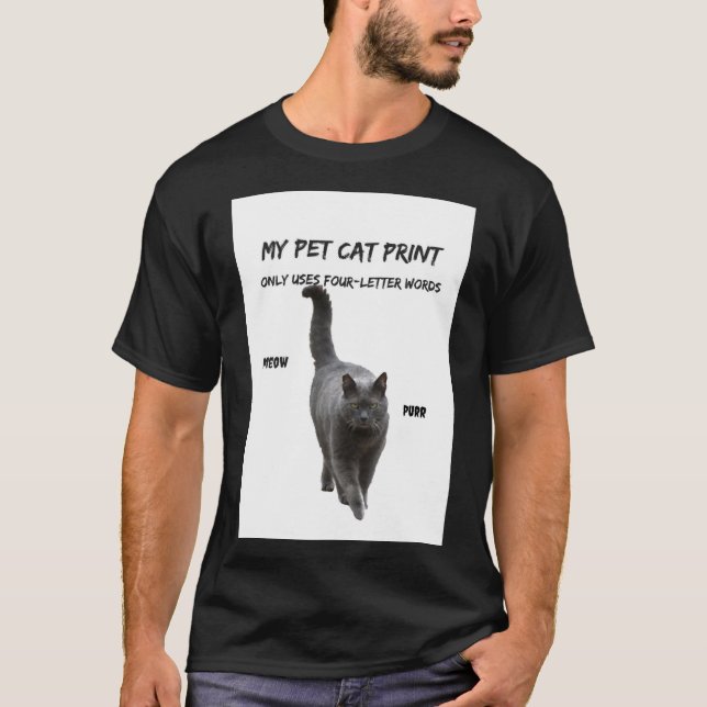 Meu Pet Cat Impressão Engraçado Camisa De Gato 4 L (Frente)