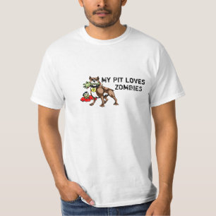 Meu pitbull ama a camiseta dos zombis - slogan