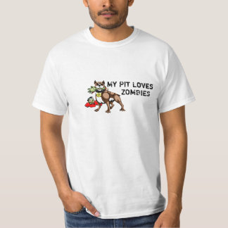 Meu pitbull ama a camiseta dos zombis - slogan