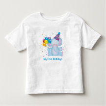 Meu Primeiro Aniversário Bebê Elefante Bebê Camisa