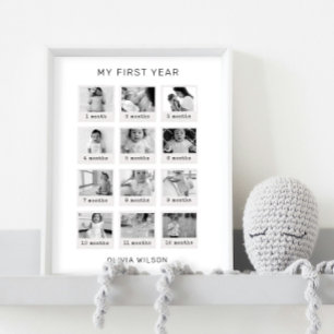 Meu primeiro ano Poster preto e branco
