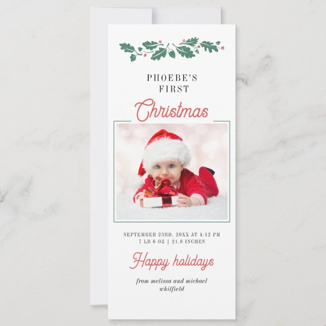 Meu Primeiro Anúncio de Nascimento de Fotos de Nat (Frente)