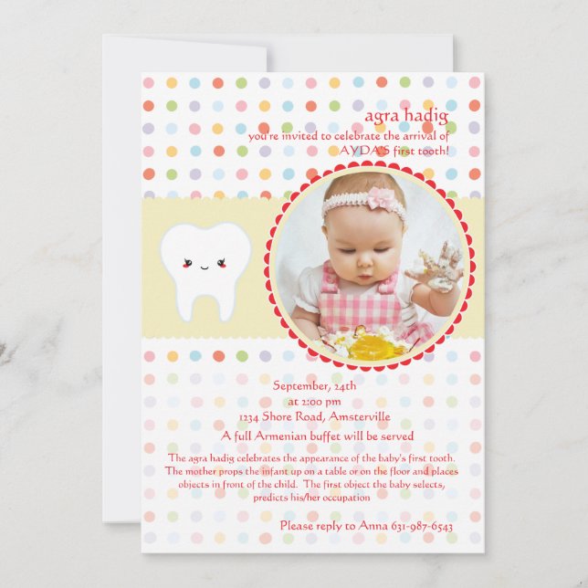 Meu primeiro convite da foto do dente (Frente)