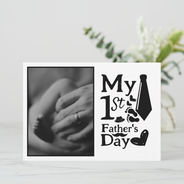 meu primeiro dia dos pais cartão de feriado simple (Em pé/Frente)