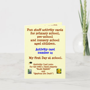 Meu primeiro dia na escola - cartão de nota da