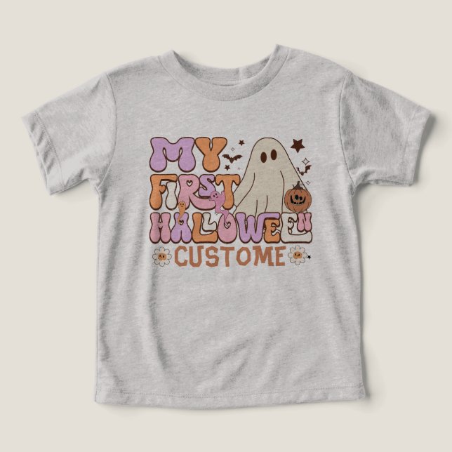 Meu Primeiro Halloween Cliente Pumpkin Ghost Groov (Design frontal)