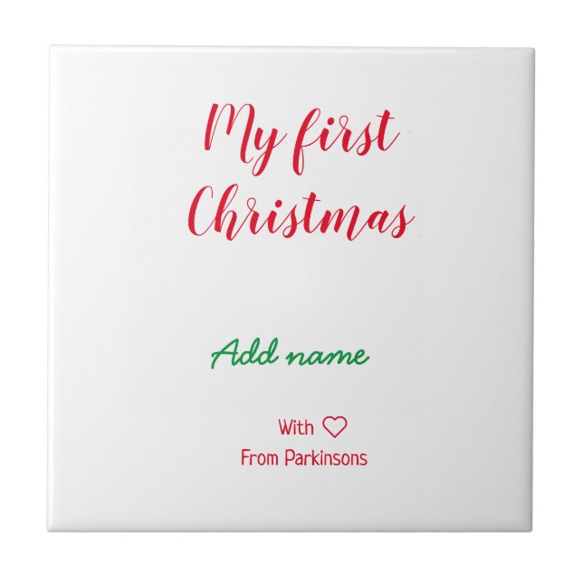 Meu primeiro Natal adiciona o nome da família com  (Frente)