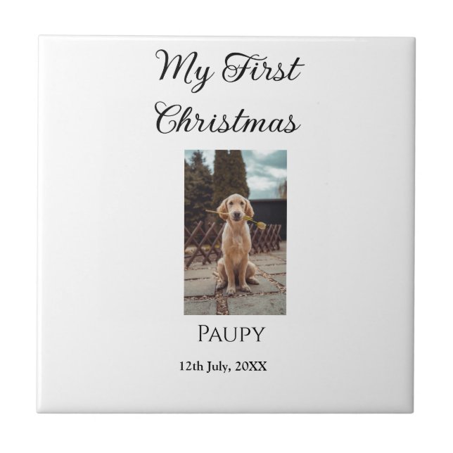 Meu primeiro Natal adicionou o nome de um cão foto (Frente)