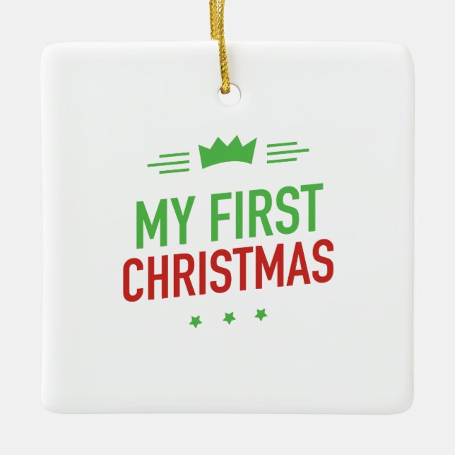 Meu Primeiro Ornamento Cerâmico de Natal (Frente)