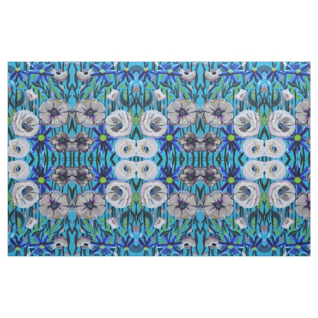 Meu Tecido Azul Flores (Fat Quarter)